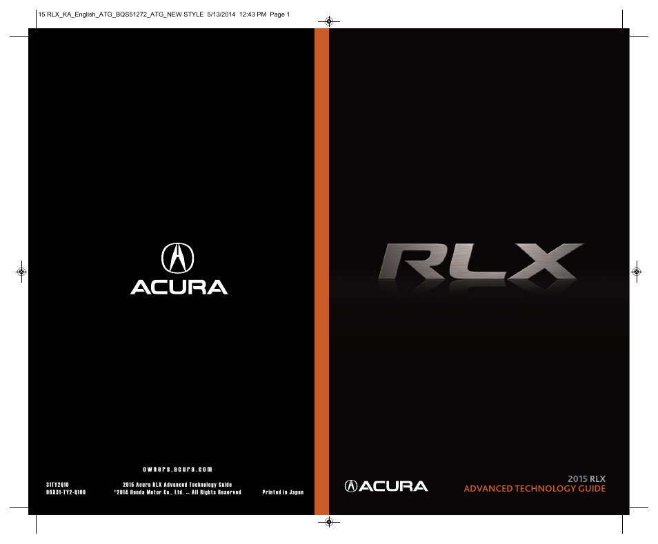 Acura 2015 RLX - Advanced Technology Guide User Manual | 27 pages