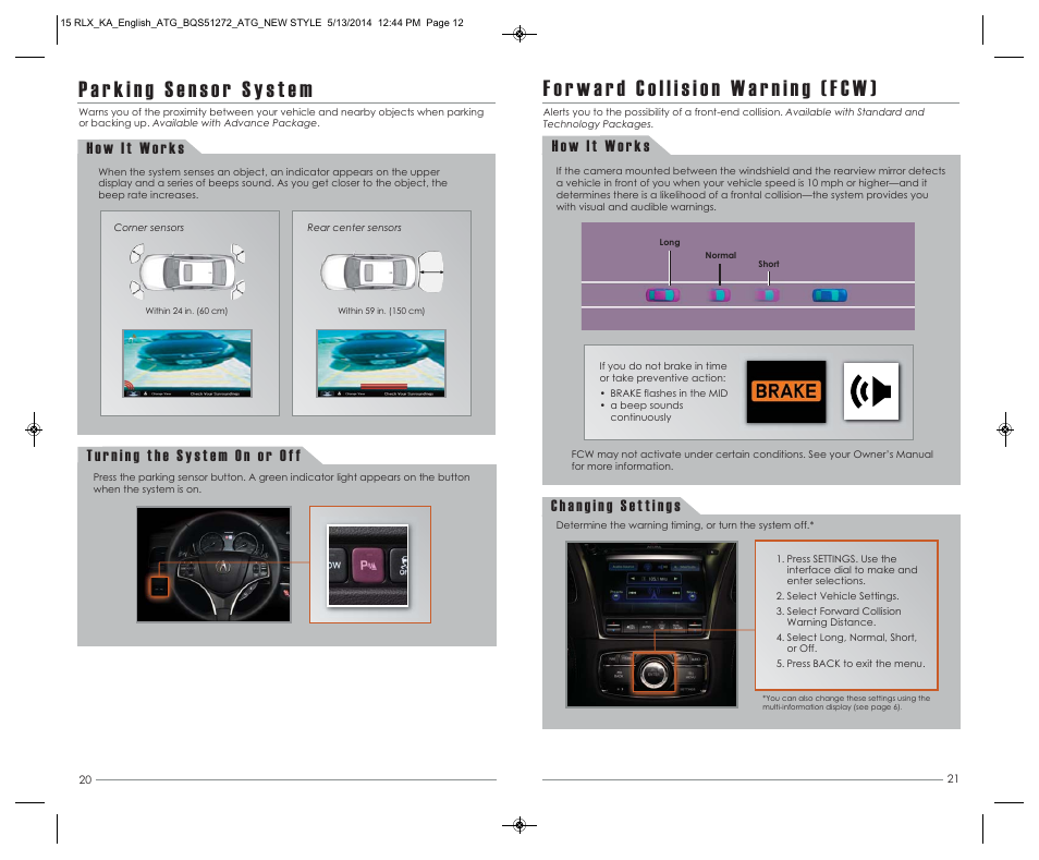 Acura 2015 RLX - Advanced Technology Guide User Manual | Page 12 / 27