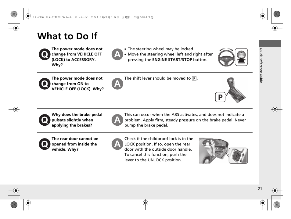 What to do if | Acura 2015 RLX - Owner's Manual User Manual | Page 22 / 521