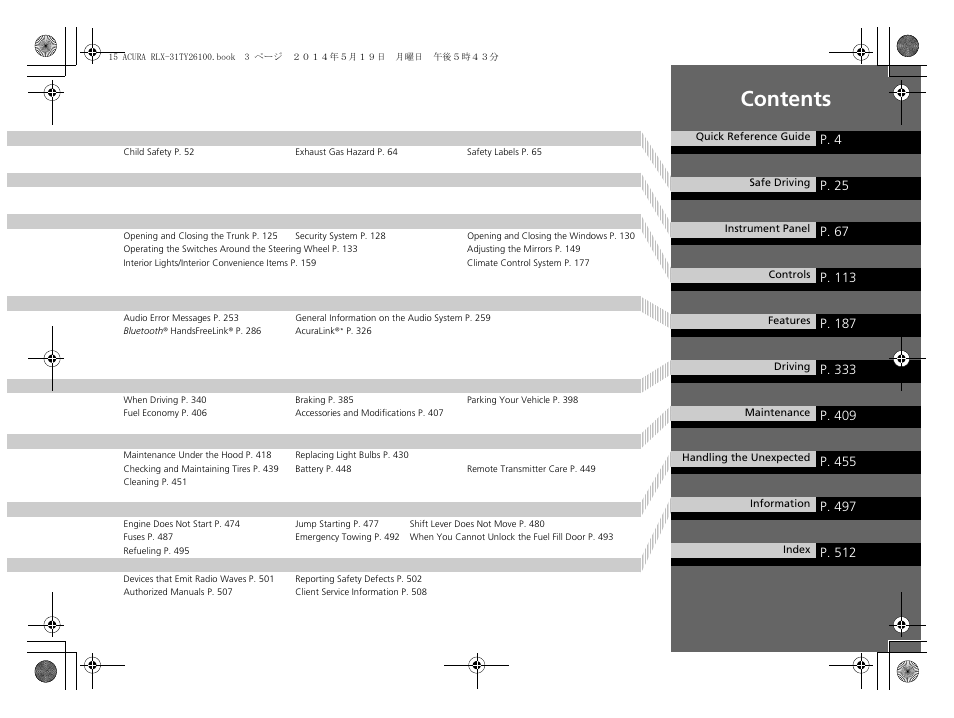 Acura 2015 RLX - Owner's Manual User Manual | Page 4 / 521