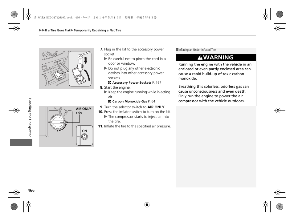Warning | Acura 2015 RLX - Owner's Manual User Manual | Page 467 / 521