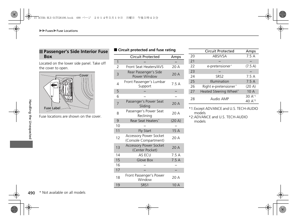 Acura 2015 RLX - Owner's Manual User Manual | Page 491 / 521