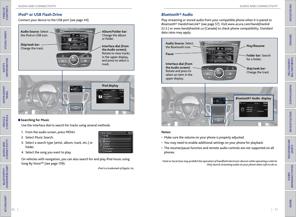 Ipod® or usb flash drive, Bluetooth® audio, Ipod® or usb flash drive bluetooth® audio | Acura 2015 TLX - Owner's Guide (Without Software Update) Ver. ST02 User Manual | Page 29 / 75
