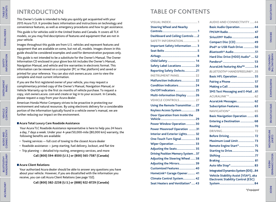 Acura 2015 TLX - Owner's Guide (Without Software Update) Ver. ST02 User Manual | Page 3 / 75