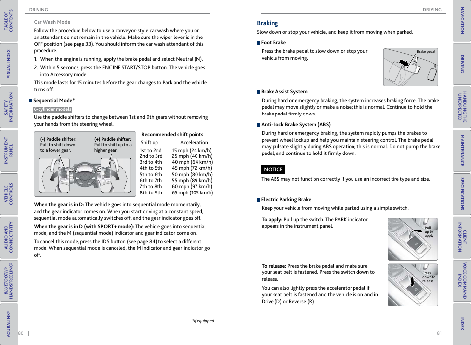 Braking, P. 81 | Acura 2015 TLX - Owner's Guide (Without Software Update) Ver. ST02 User Manual | Page 44 / 75