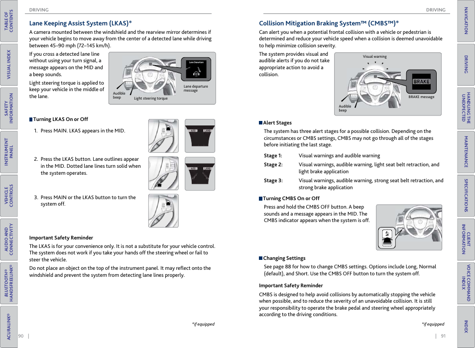 Lkas) button, P. 90, Off button | P. 91 | Acura 2015 TLX - Owner's Guide (Without Software Update) Ver. ST02 User Manual | Page 49 / 75