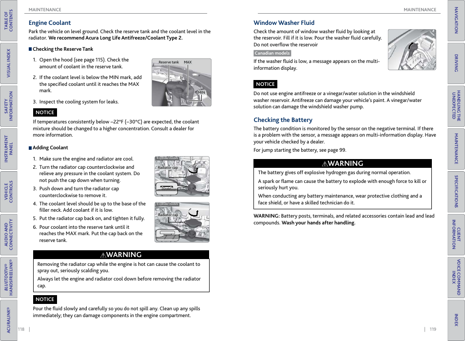 Warning | Acura 2015 TLX - Owner's Guide (Without Software Update) Ver. ST02 User Manual | Page 63 / 75