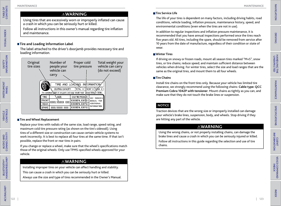 Warning | Acura 2015 TLX - Owner's Guide (Without Software Update) Ver. ST02 User Manual | Page 65 / 75