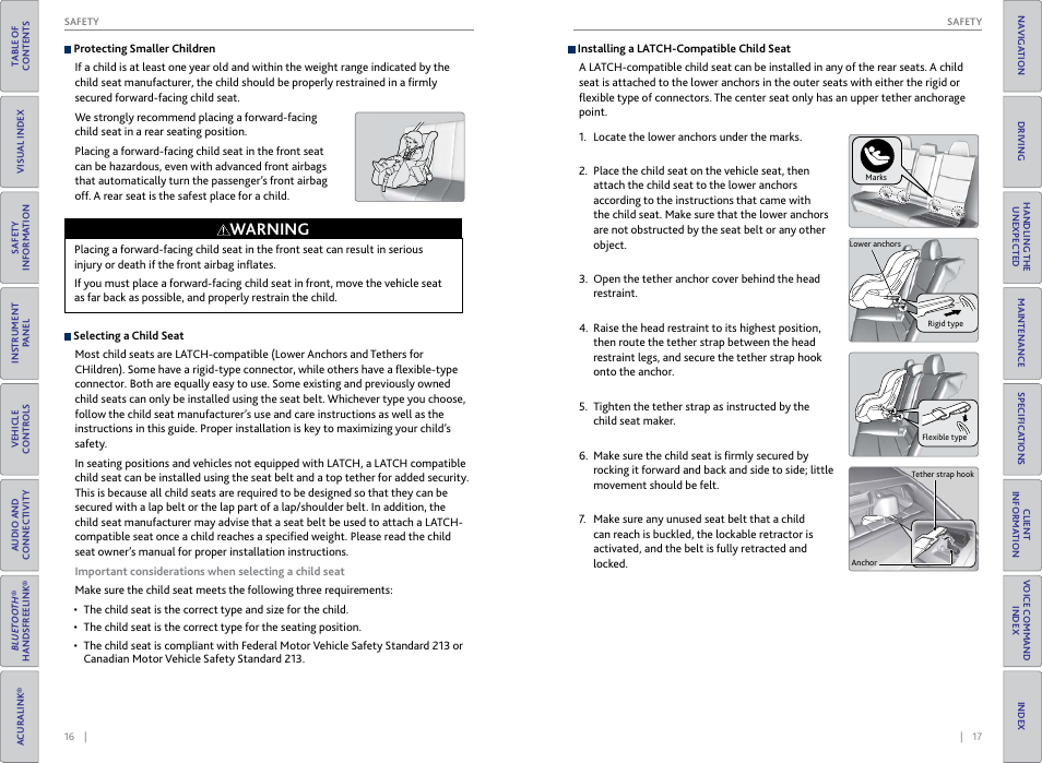Warning | Acura 2015 TLX - Owner's Guide (With Software Update) Ver. ST03 User Manual | Page 12 / 75