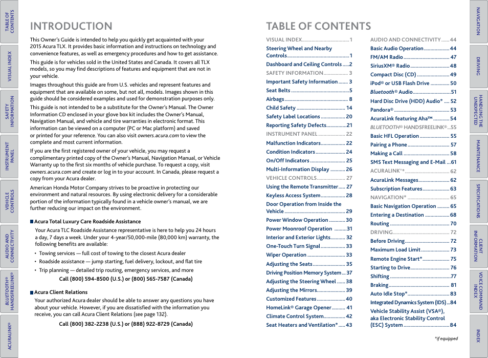Acura 2015 TLX - Owner's Guide (With Software Update) Ver. ST03 User Manual | Page 3 / 75