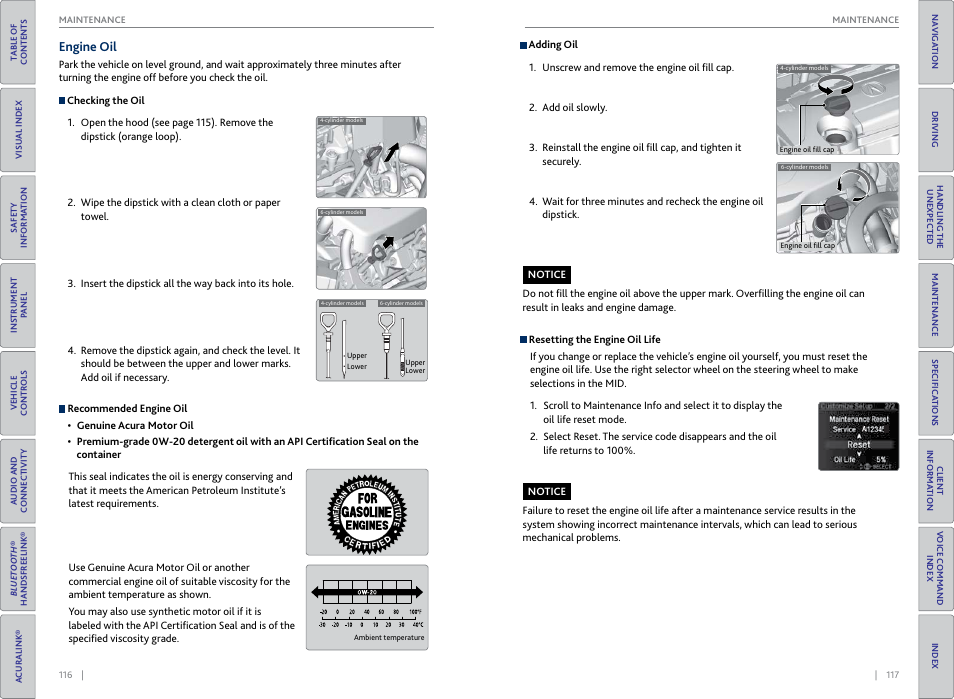 Engine oil | Acura 2015 TLX - Owner's Guide (With Software Update) Ver. ST03 User Manual | Page 62 / 75
