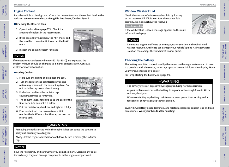 Warning | Acura 2015 TLX - Owner's Guide (With Software Update) Ver. ST03 User Manual | Page 63 / 75