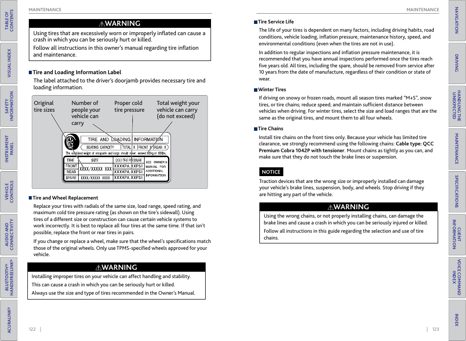 Warning | Acura 2015 TLX - Owner's Guide (With Software Update) Ver. ST03 User Manual | Page 65 / 75