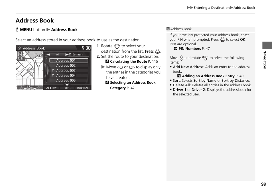 Address book | Acura 2015 TLX - Navigation Manual (Without Software Update) Ver. ST02 User Manual | Page 100 / 329