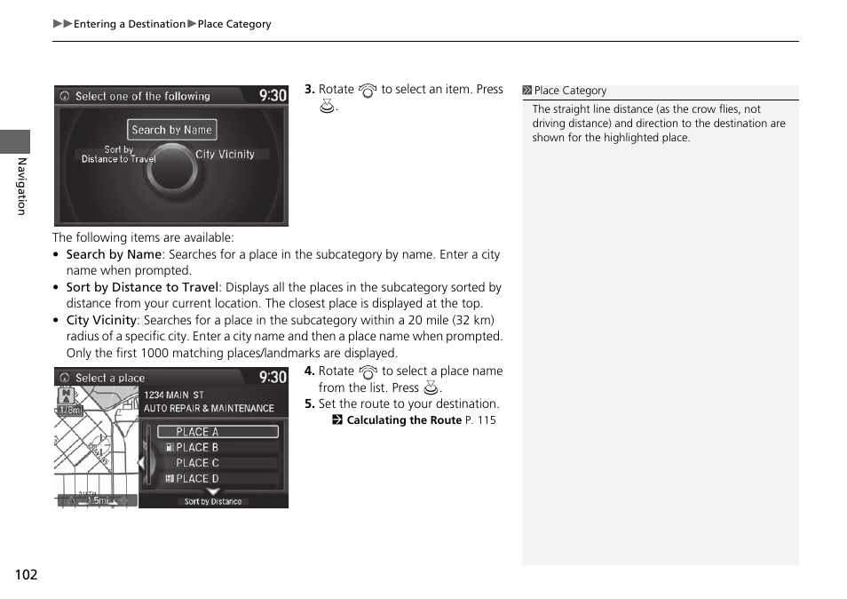 Acura 2015 TLX - Navigation Manual (Without Software Update) Ver. ST02 User Manual | Page 103 / 329