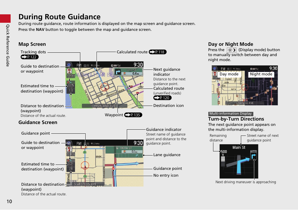 During route guidance | Acura 2015 TLX - Navigation Manual (Without Software Update) Ver. ST02 User Manual | Page 11 / 329