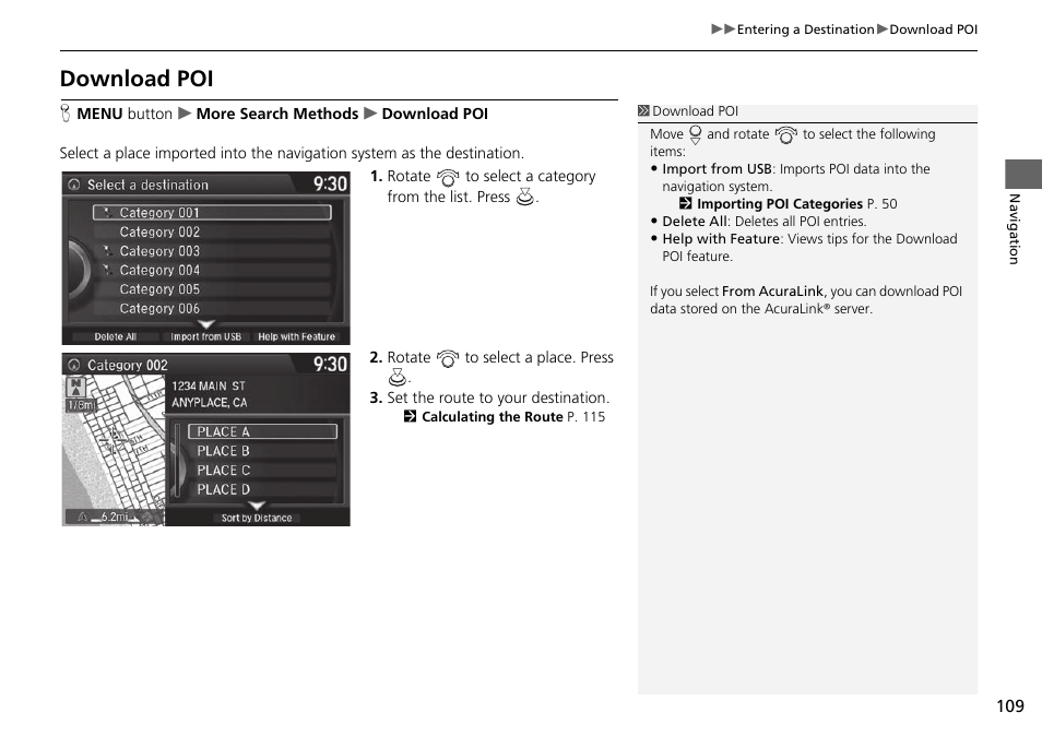 Download poi | Acura 2015 TLX - Navigation Manual (Without Software Update) Ver. ST02 User Manual | Page 110 / 329