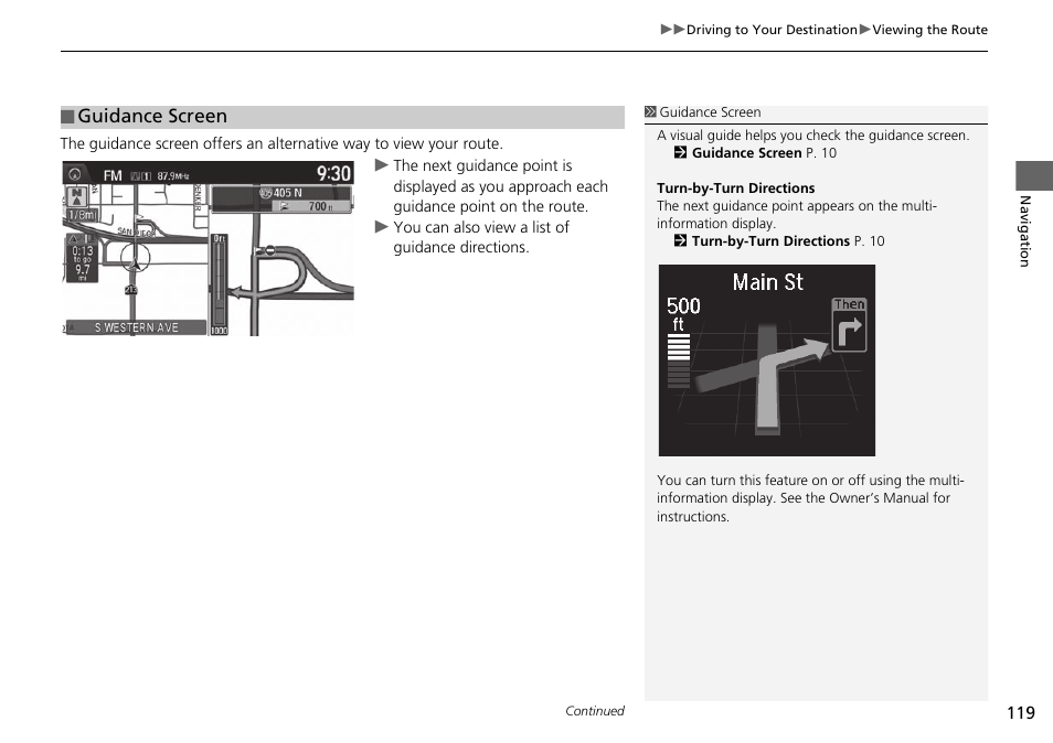 Guidance screen | Acura 2015 TLX - Navigation Manual (Without Software Update) Ver. ST02 User Manual | Page 120 / 329