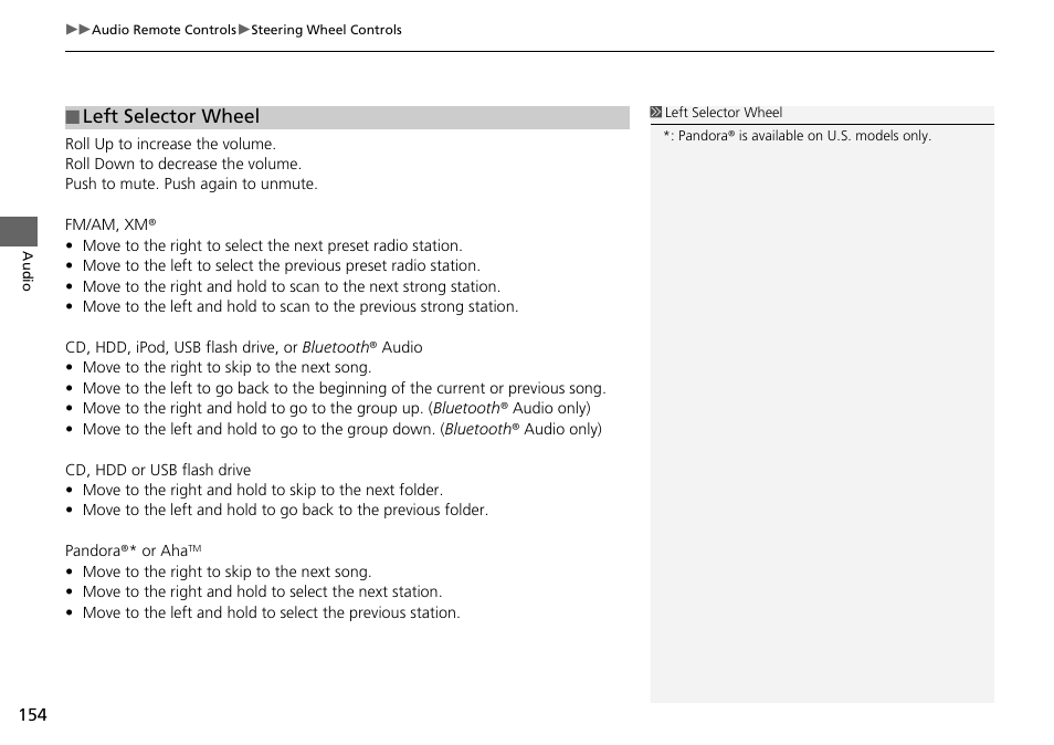 Left selector wheel | Acura 2015 TLX - Navigation Manual (Without Software Update) Ver. ST02 User Manual | Page 155 / 329