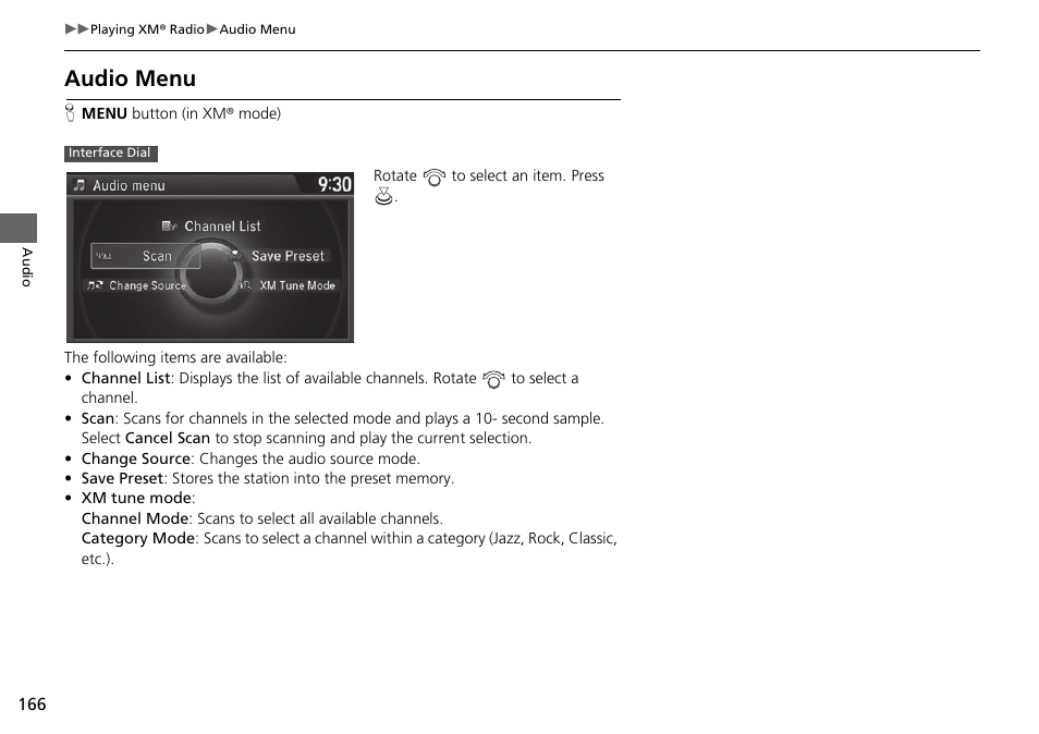 Audio menu | Acura 2015 TLX - Navigation Manual (Without Software Update) Ver. ST02 User Manual | Page 167 / 329