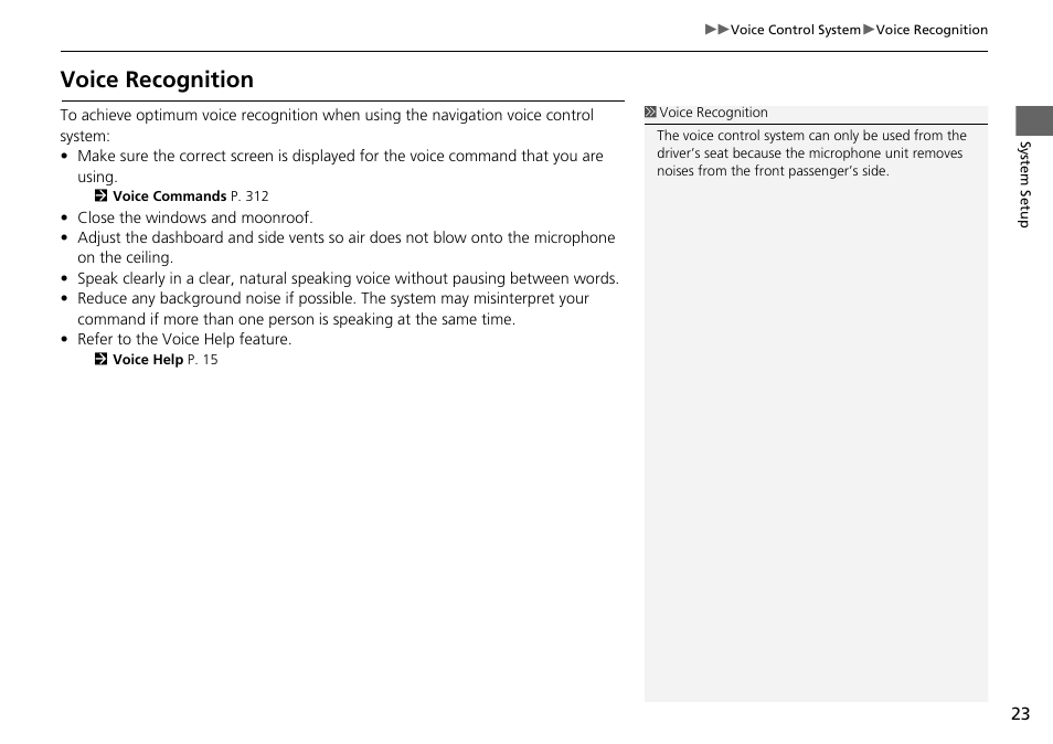 Voice recognition | Acura 2015 TLX - Navigation Manual (Without Software Update) Ver. ST02 User Manual | Page 24 / 329