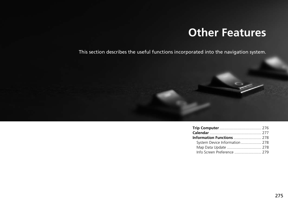 Other features | Acura 2015 TLX - Navigation Manual (Without Software Update) Ver. ST02 User Manual | Page 276 / 329
