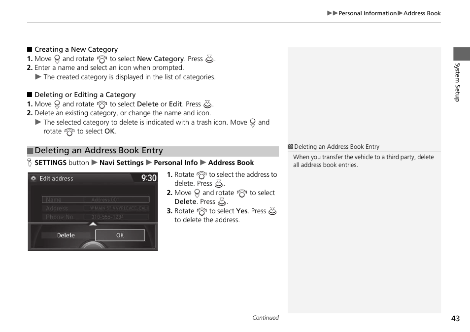 Creating a new category | Acura 2015 TLX - Navigation Manual (Without Software Update) Ver. ST02 User Manual | Page 44 / 329
