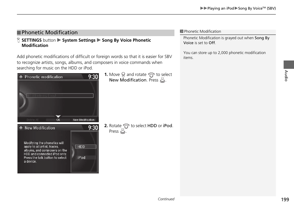 Phonetic modification | Acura 2015 TLX - Navigation Manual (With Software Update) Ver. ST03 User Manual | Page 200 / 333