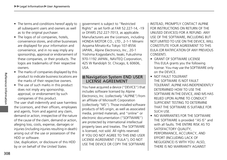 Acura 2015 TLX - Navigation Manual (With Software Update) Ver. ST03 User Manual | Page 309 / 333