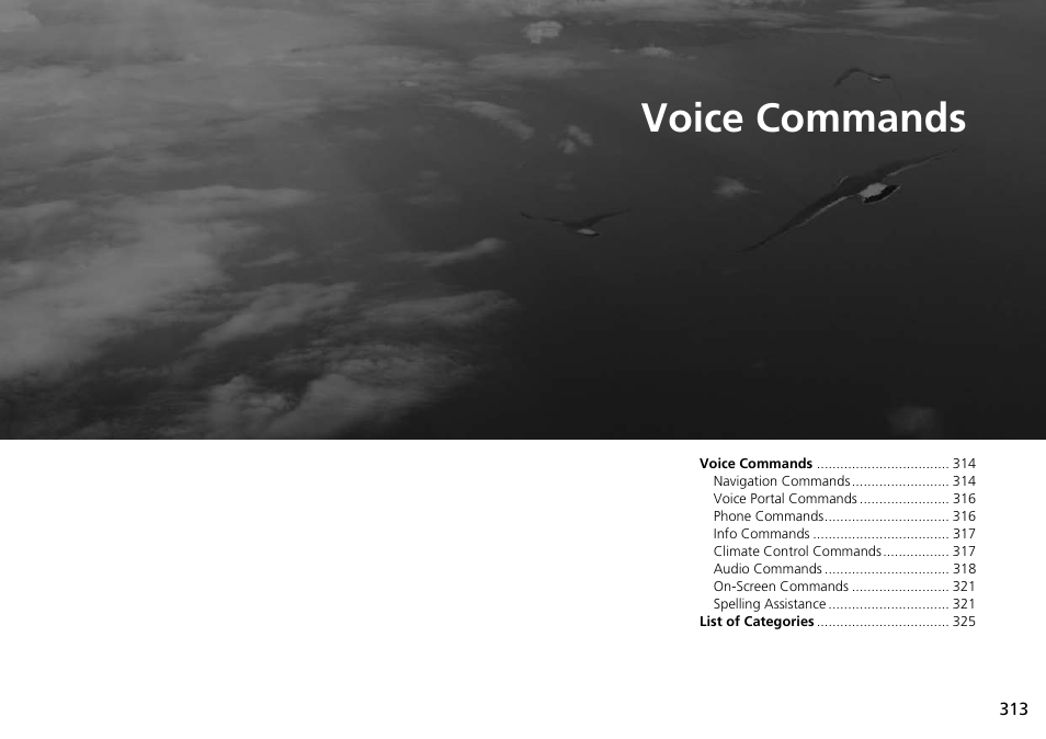 Voice commands | Acura 2015 TLX - Navigation Manual (With Software Update) Ver. ST03 User Manual | Page 314 / 333