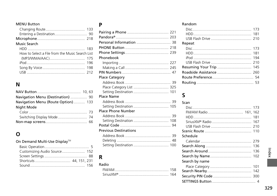 Acura 2015 TLX - Navigation Manual (With Software Update) Ver. ST03 User Manual | Page 330 / 333