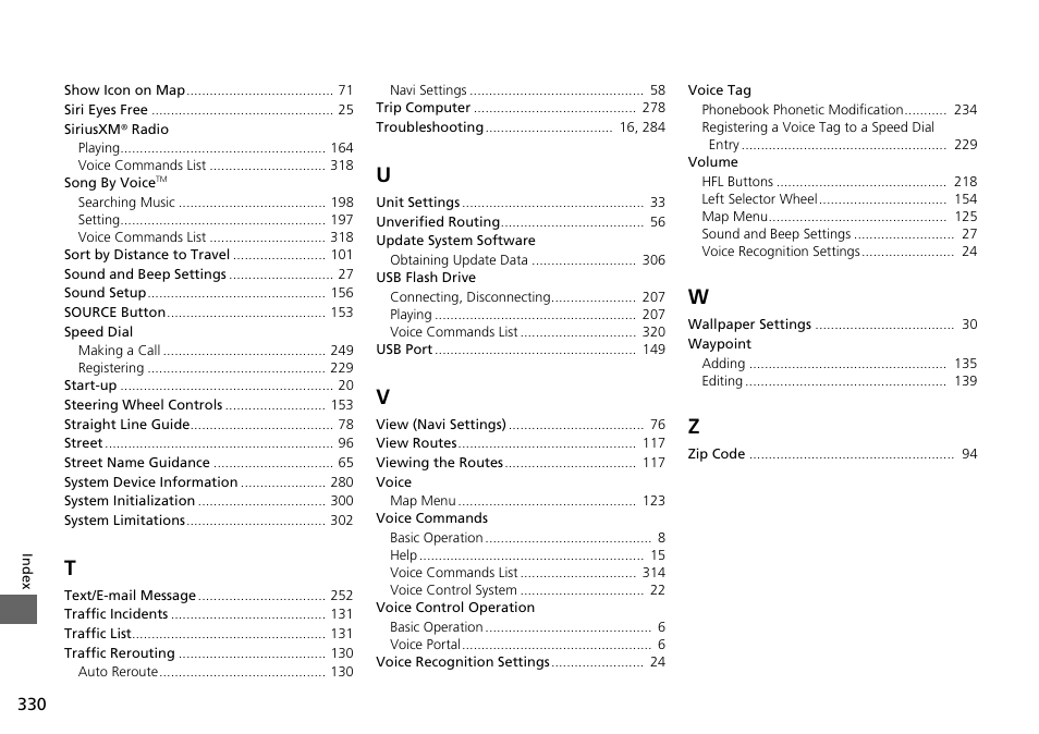Acura 2015 TLX - Navigation Manual (With Software Update) Ver. ST03 User Manual | Page 331 / 333