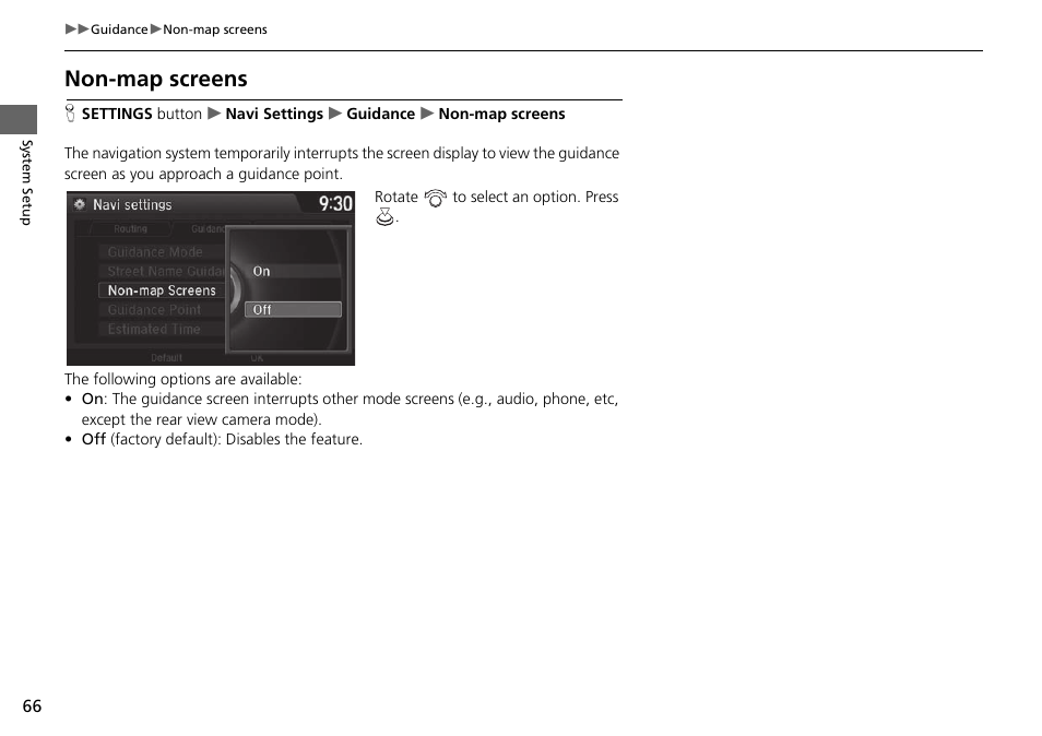 Non-map screens | Acura 2015 TLX - Navigation Manual (With Software Update) Ver. ST03 User Manual | Page 67 / 333