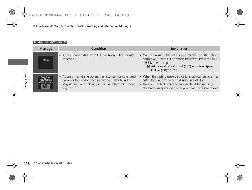Acura 2015 TLX - Owner's Manual (Revised 12/13/2014) User Manual | Page 109 / 545
