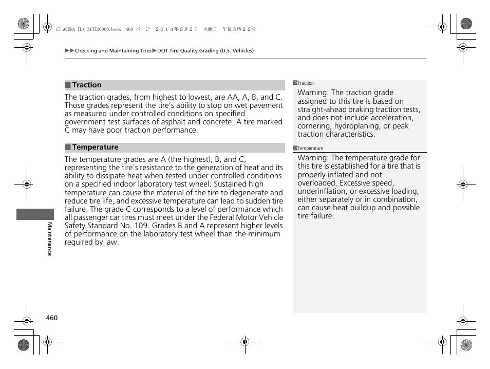 Acura 2015 TLX - Owner's Manual (Revised 12/13/2014) User Manual | Page 461 / 545