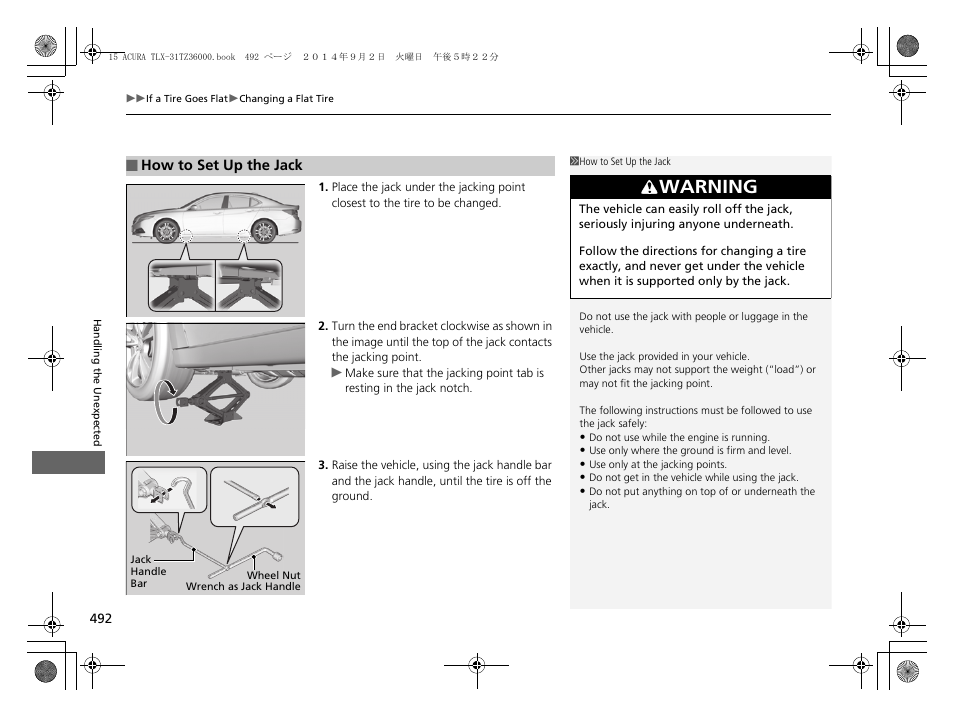 Warning | Acura 2015 TLX - Owner's Manual (Revised 12/13/2014) User Manual | Page 493 / 545