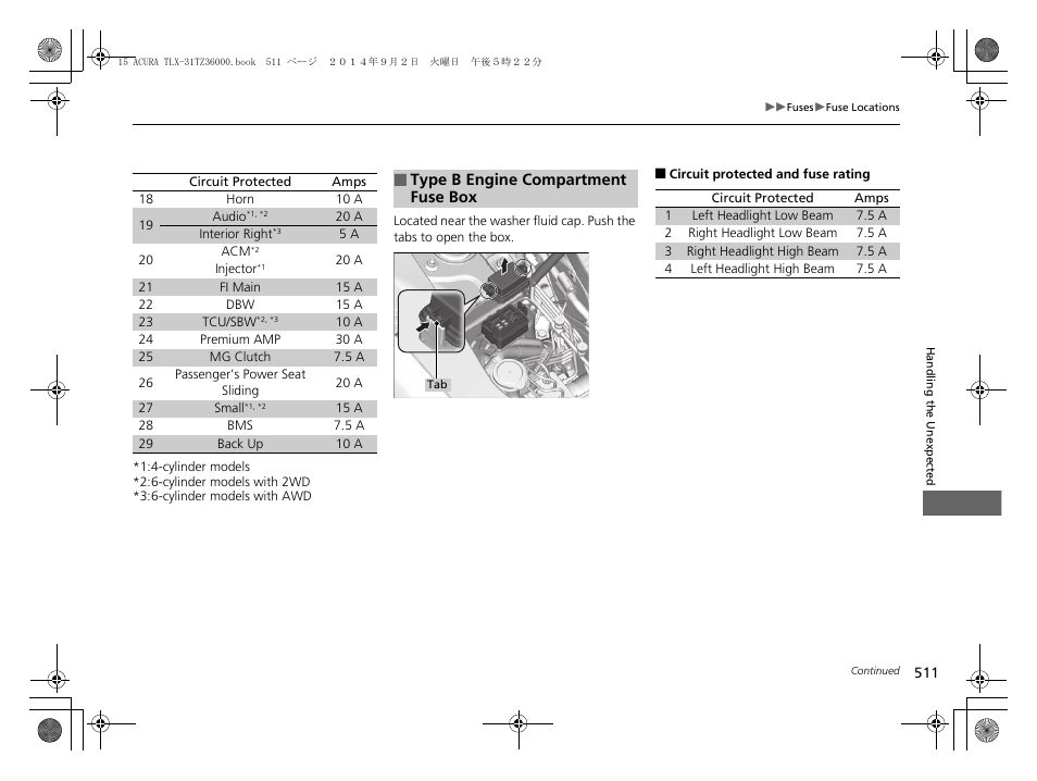 Acura 2015 TLX - Owner's Manual (Revised 12/13/2014) User Manual | Page 512 / 545