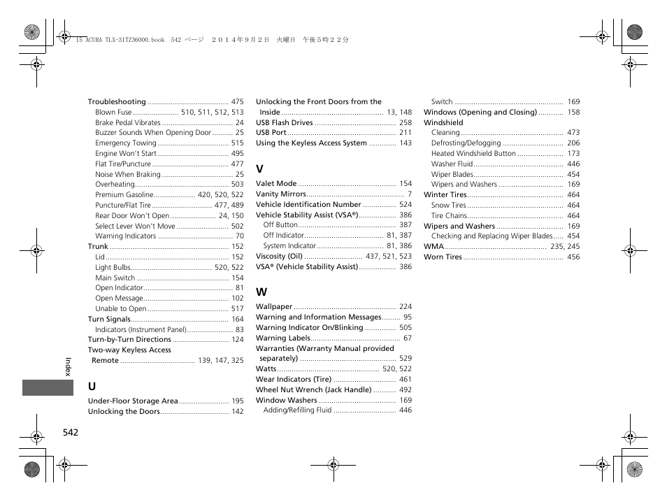 Acura 2015 TLX - Owner's Manual (Revised 12/13/2014) User Manual | Page 543 / 545