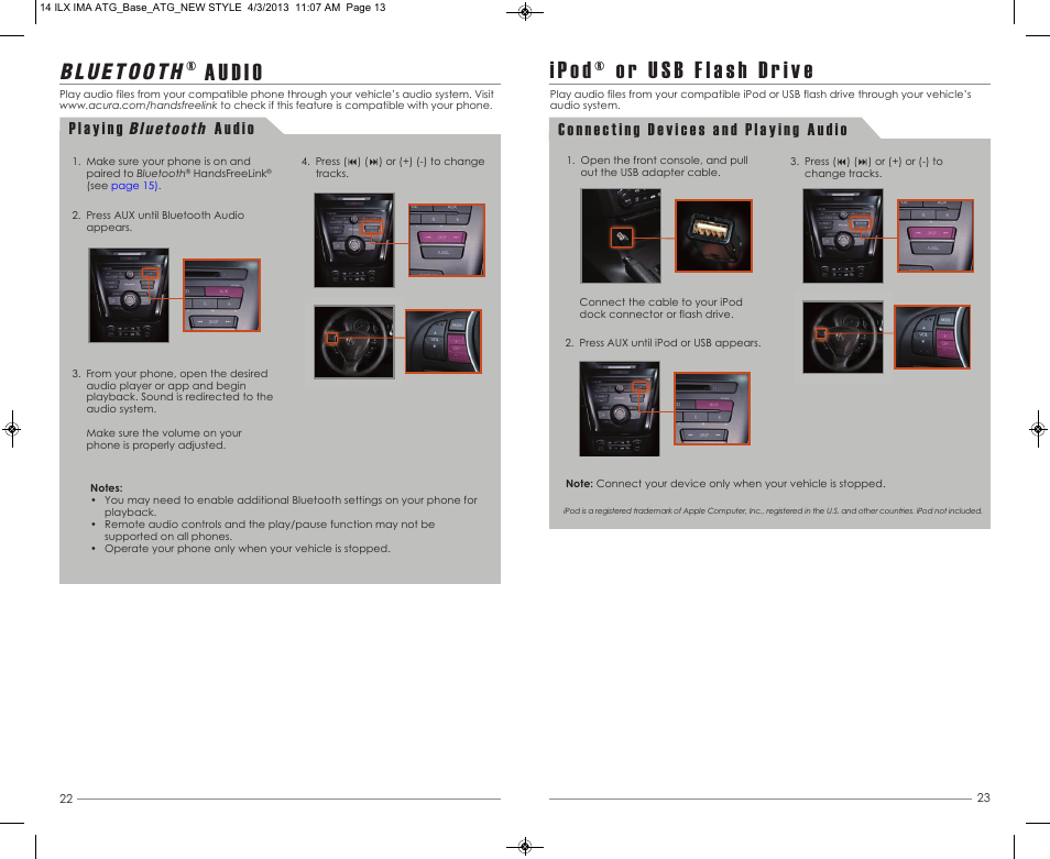 P. 22, Au d io | Acura 2014 ILX Hybrid - Advanced Technology Guide (Base) User Manual | Page 13 / 15