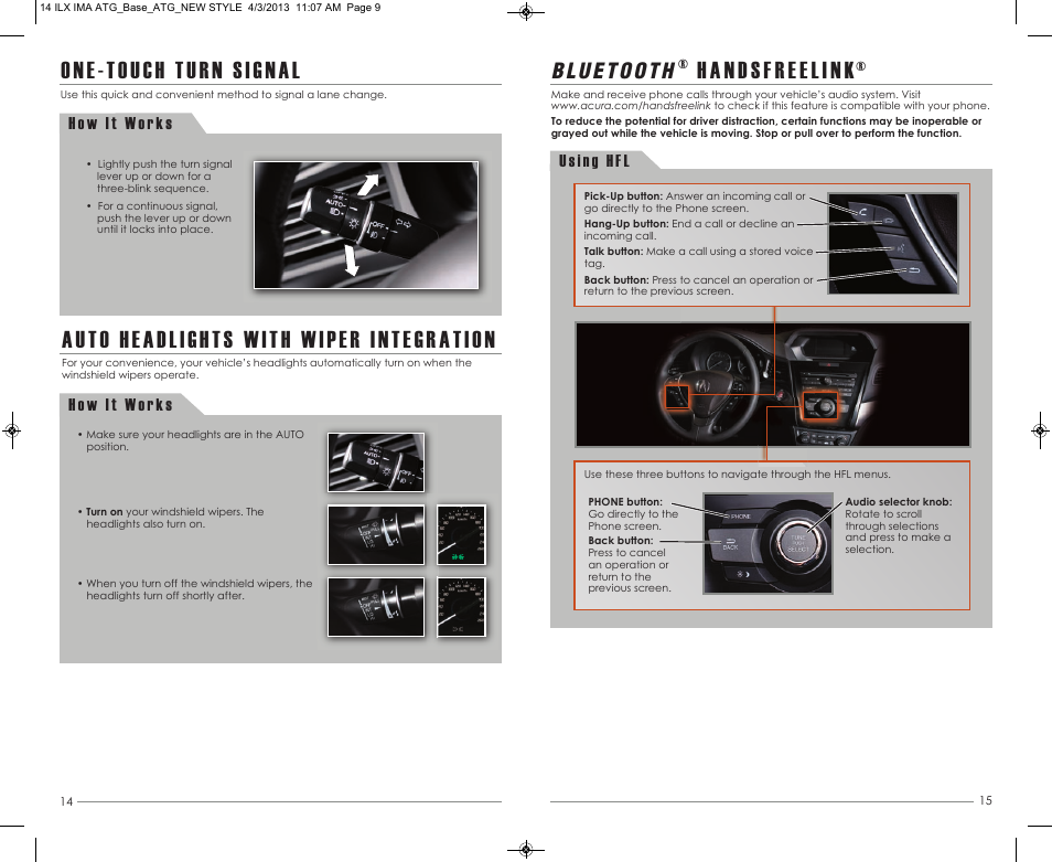 P. 15, Handsfree l in k | Acura 2014 ILX Hybrid - Advanced Technology Guide (Base) User Manual | Page 9 / 15