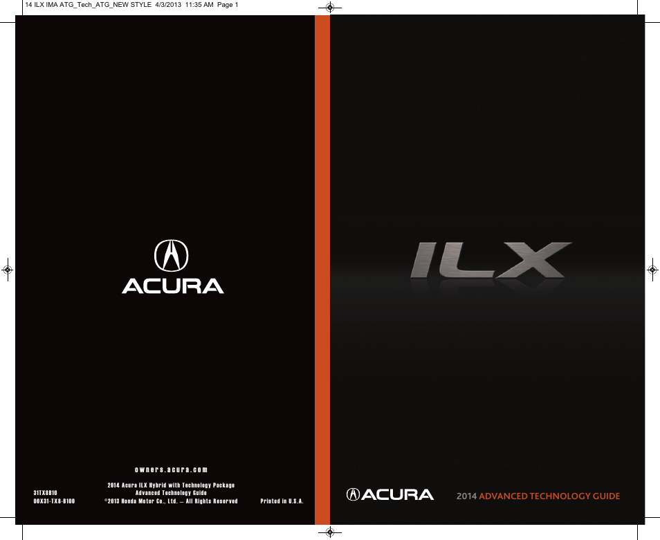 Acura 2014 ILX Hybrid - Advanced Technology Guide (Tech) User Manual | 20 pages