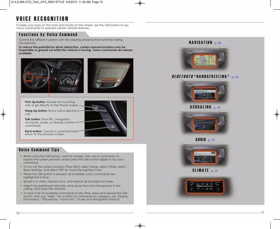 P. 16, Audio | Acura 2014 ILX Hybrid - Advanced Technology Guide (Tech) User Manual | Page 10 / 20