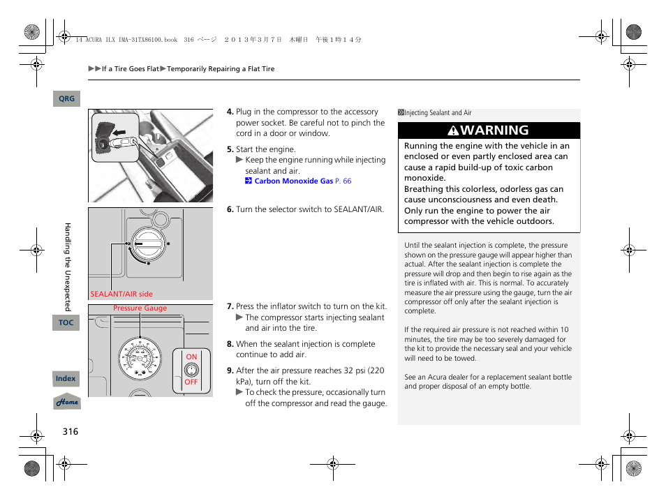 Warning | Acura 2014 ILX Hybrid - Owner's Manual User Manual | Page 317 / 365