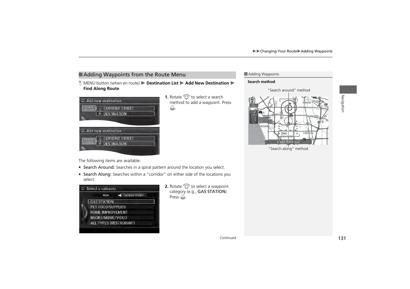 Acura 2014 MDX - Navigation Manual User Manual | Page 132 / 343