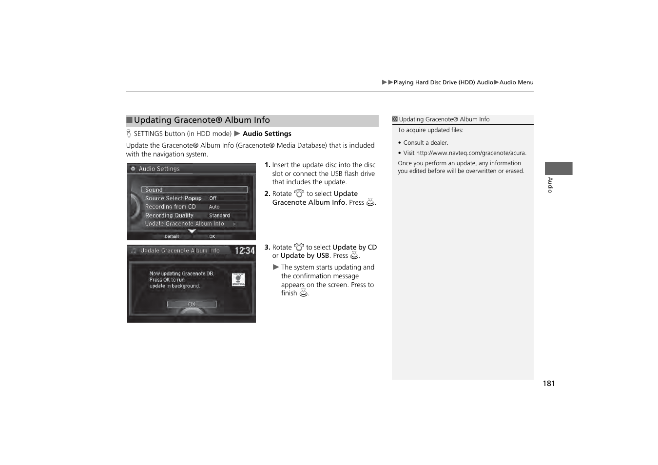 Acura 2014 MDX - Navigation Manual User Manual | Page 182 / 343