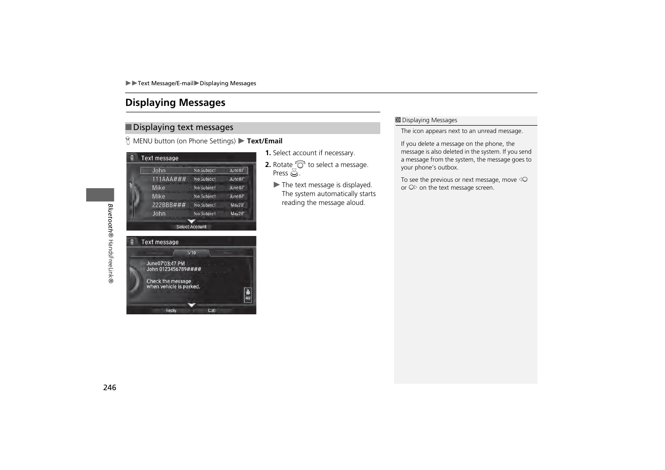 Displaying messages | Acura 2014 MDX - Navigation Manual User Manual | Page 247 / 343