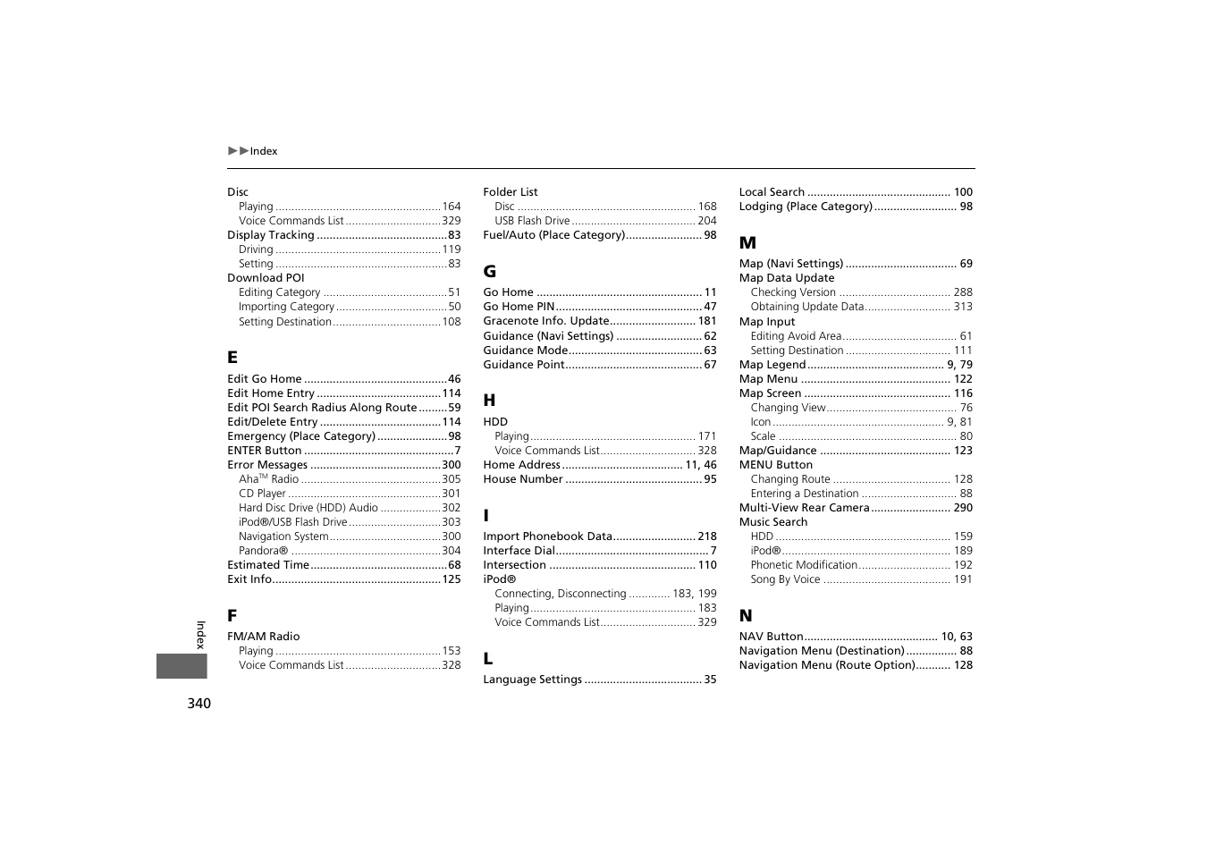 Acura 2014 MDX - Navigation Manual User Manual | Page 341 / 343