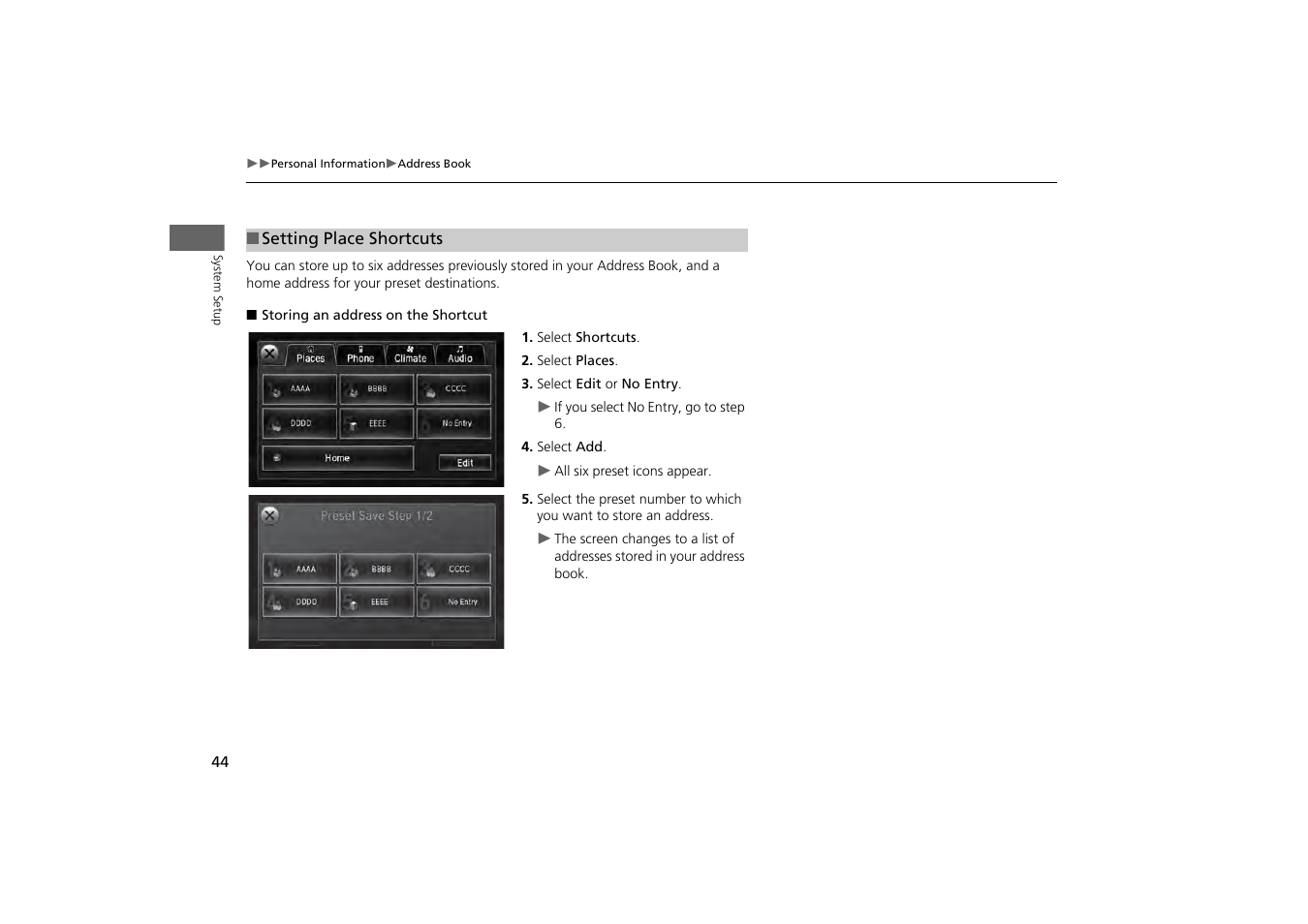 Places, P44) | Acura 2014 MDX - Navigation Manual User Manual | Page 45 / 343