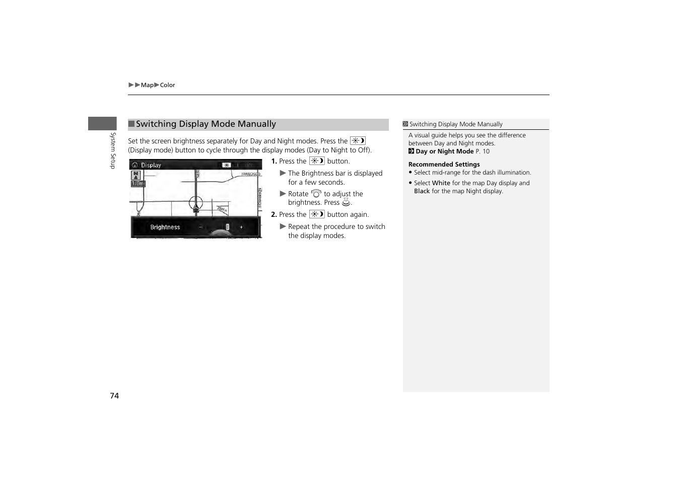 P74) | Acura 2014 MDX - Navigation Manual User Manual | Page 75 / 343