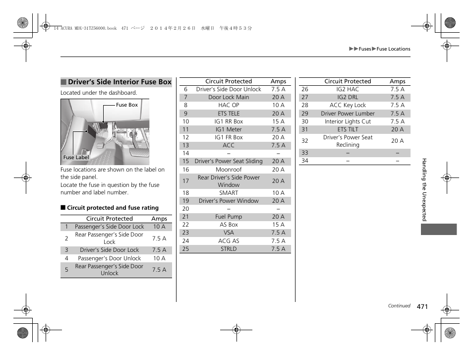 P471 | Acura 2014 MDX - Owner's Manual User Manual | Page 472 / 501